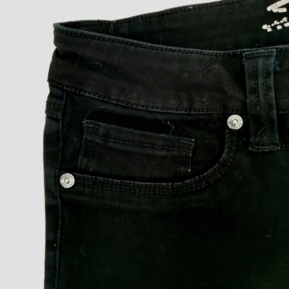 Seven7 Women's 6 Black Skinny Bling Jeans Cotton - Picture 3 of 14